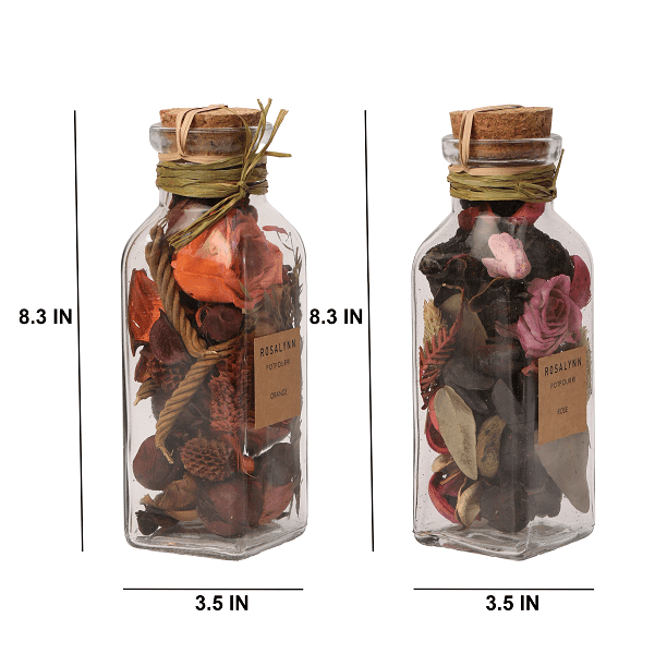Lea Dried floral Sunset Orange & Rose Red Aromatic Potpourri Set (big) - Ouch Cart