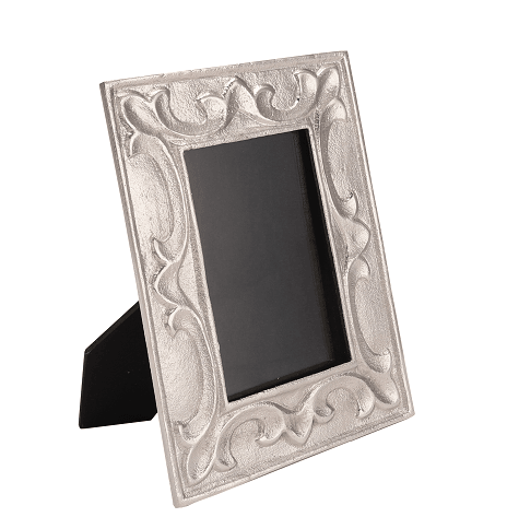 Leaf Pattern Photo Frame Silver Small Size - Ouch Cart