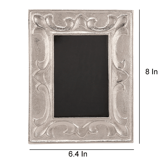 Leaf Pattern Photo Frame Silver Small Size - Ouch Cart