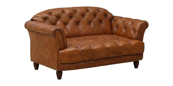 Leather 2 Seater Sofa In Antique Tan Colour - Ouch Cart