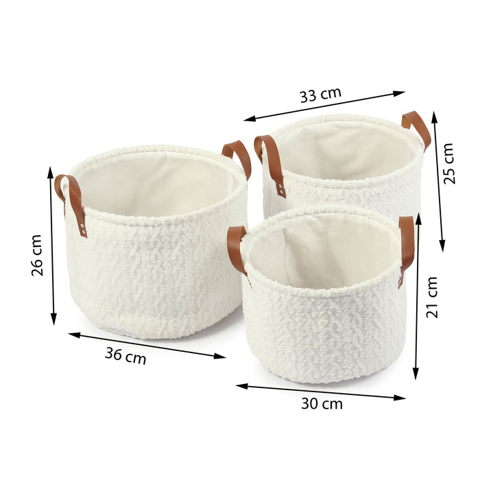Leni Ivory Basket set of 3 M.M.I. OVERSEAS