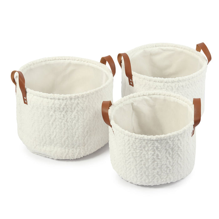 Leni Ivory Basket set of 3 M.M.I. OVERSEAS