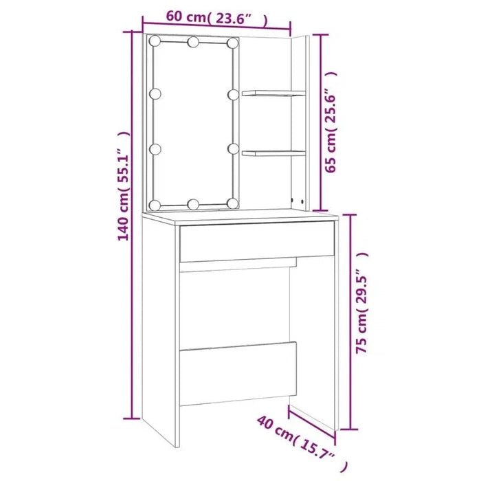 Leon Dressing Table with Mirror - Ouch Cart