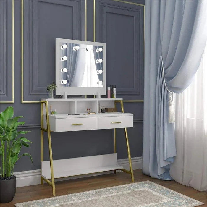 Leonie Dressing Table with Mirror - Ouch Cart