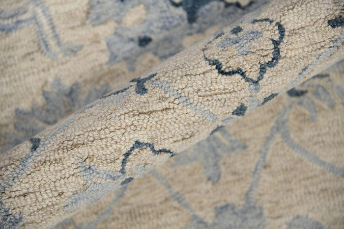 Light Blue Wool Romania 4x6 Feet Hand-Tufted Carpet - Rug - Ouch Cart
