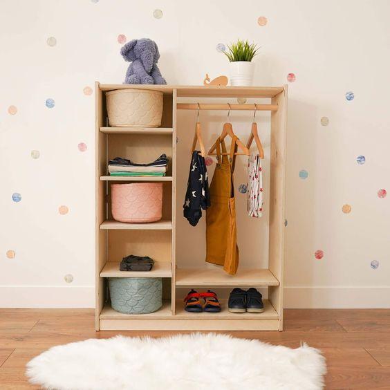 Little Montessori Wardrobe For Kids Furniture By Miza - Ouch Cart