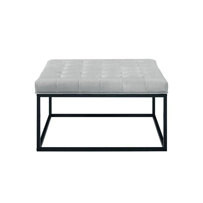 Living Room Coffee Table Wide Leatherette Tufted Square Cocktail Table, Large Bench - Ouch Cart