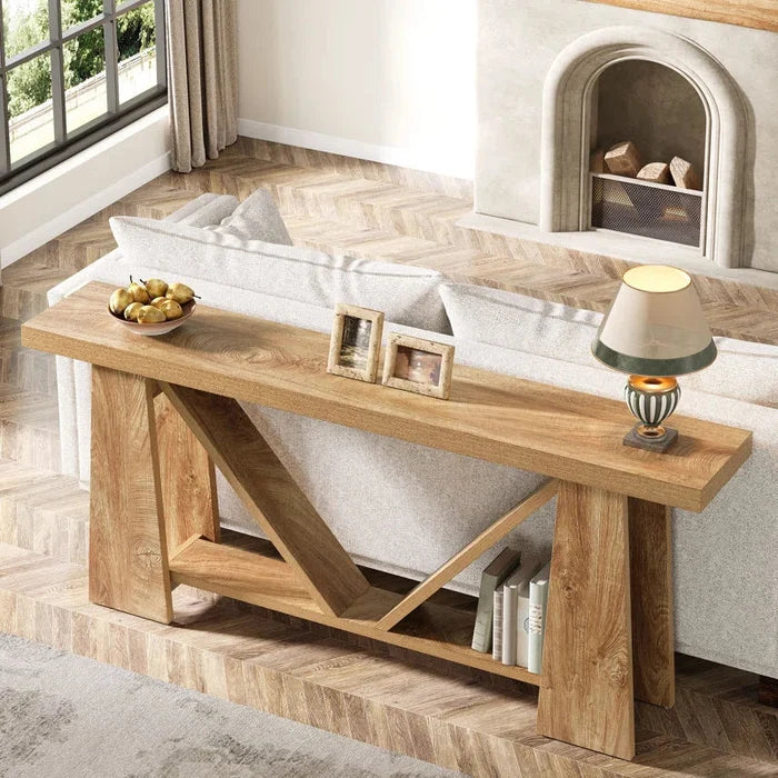Long Console Table, Farmhouse Entryway Table Ouch Cart