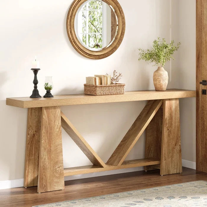 Long Console Table, Farmhouse Entryway Table Ouch Cart