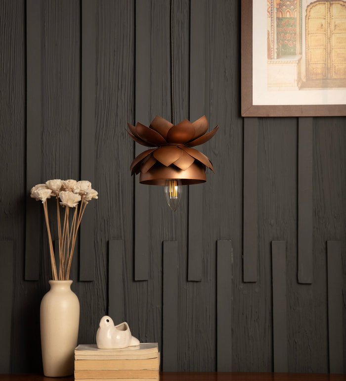 Lotus Pendant Copper Light By Shoppeefry Shoppeefry