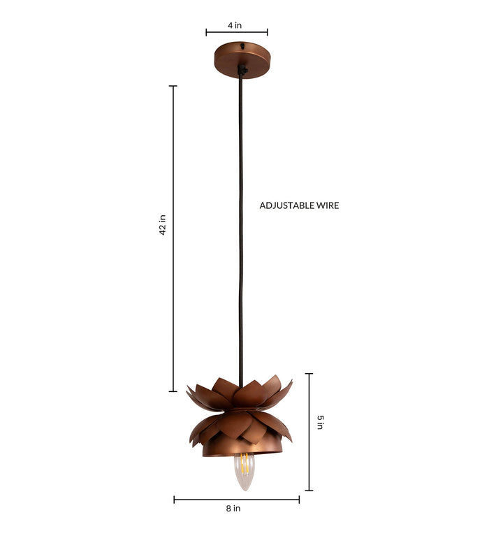 Lotus Pendant Copper Light By Shoppeefry Shoppeefry