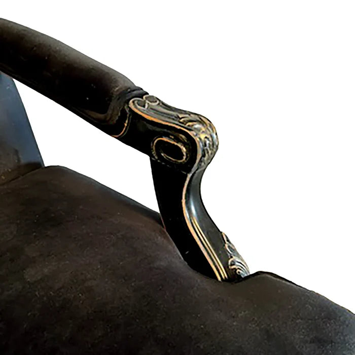 Louis XV Tuscany Lounge Chair with Ornate Carving & Antique Gold Finish