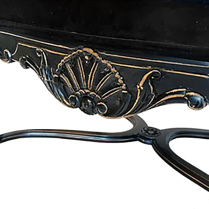 Louis XV Tuscany Lounge Chair with Ornate Carving & Antique Gold Finish