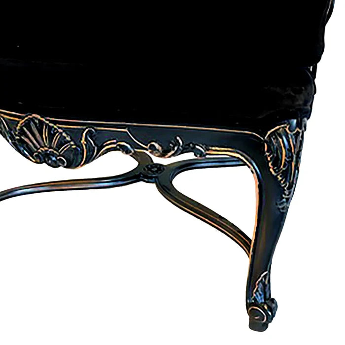 Louis XV Tuscany Lounge Chair with Ornate Carving & Antique Gold Finish