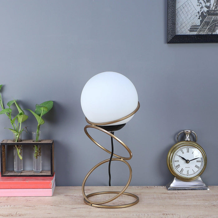 Lucca Gold Table Lamp With Metal Base By SS Lightings - Ouch Cart