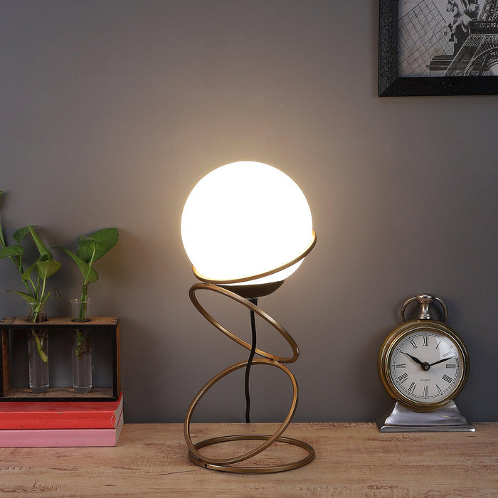 Lucca Gold Table Lamp With Metal Base By SS Lightings - Ouch Cart