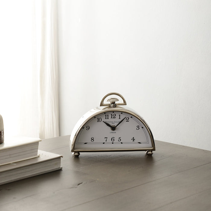 Luna Desk Clock In Silver M.M.I. OVERSEAS
