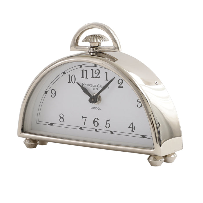 Luna Desk Clock In Silver M.M.I. OVERSEAS