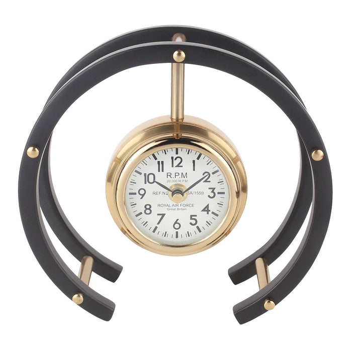 Luna Serenade Table Clock in Gold & Black - Ouch Cart