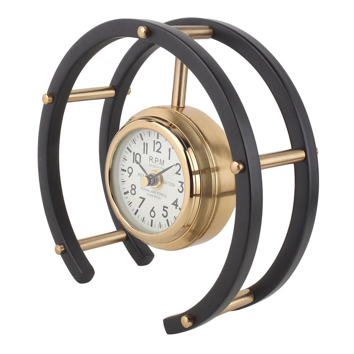 Luna Serenade Table Clock in Gold & Black - Ouch Cart