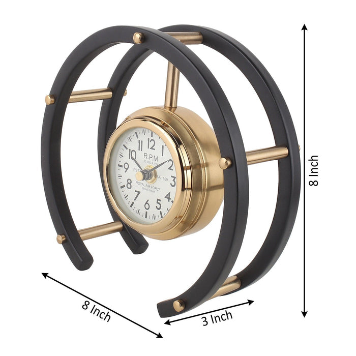 Luna Serenade Table Clock in Gold & Black - Ouch Cart