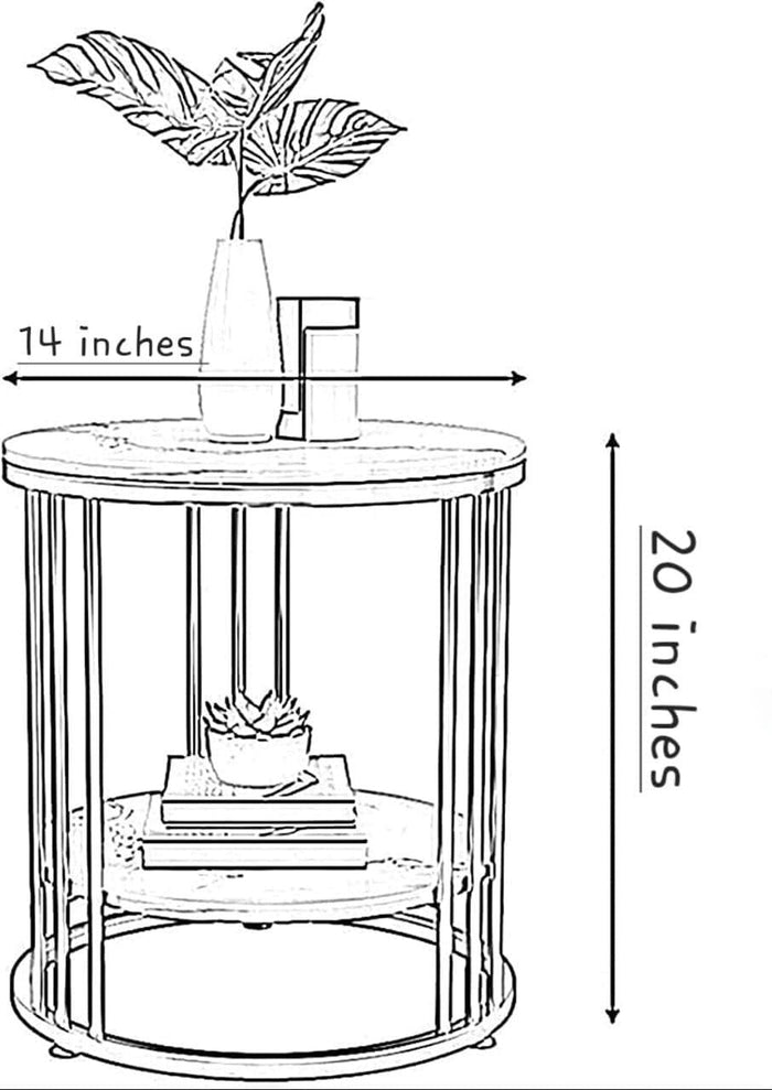 Lynton Two-Tier Sofa Side Table for Living Room - Ouch Cart