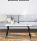 Marble Coffee Table in White Finish - Ouch Cart