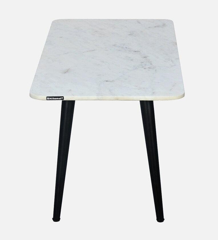 Marble Coffee Table in White Finish - Ouch Cart