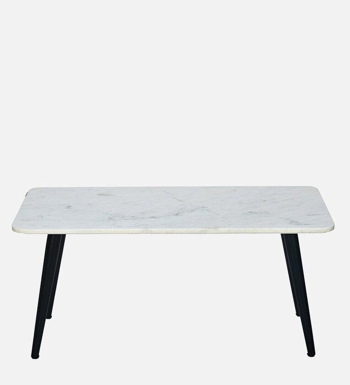 Marble Coffee Table in White Finish - Ouch Cart
