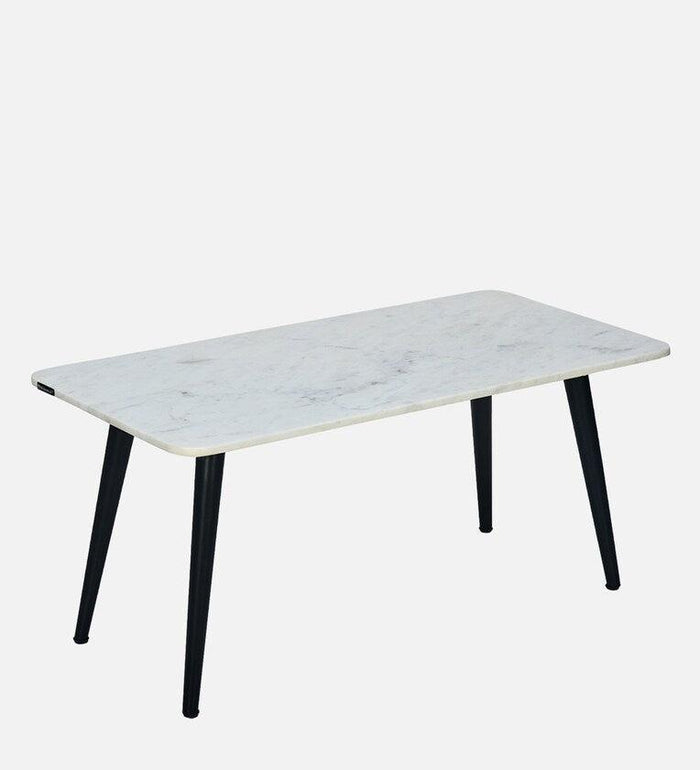 Marble Coffee Table in White Finish - Ouch Cart