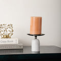 Marble Pri Pillar Candle mini stand in black M.M.I. OVERSEAS