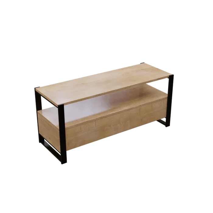 Marin TV Unit with Drawers in Small Size in Wooden Texture - Ouch Cart