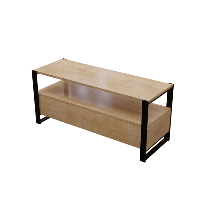 Marin TV Unit with Drawers in Small Size in Wooden Texture - Ouch Cart