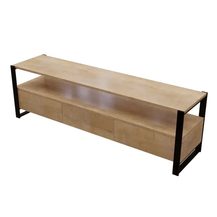 Marin TV Unit With Storage Space & Drawers in Large Size in Wooden Texture - Ouch Cart