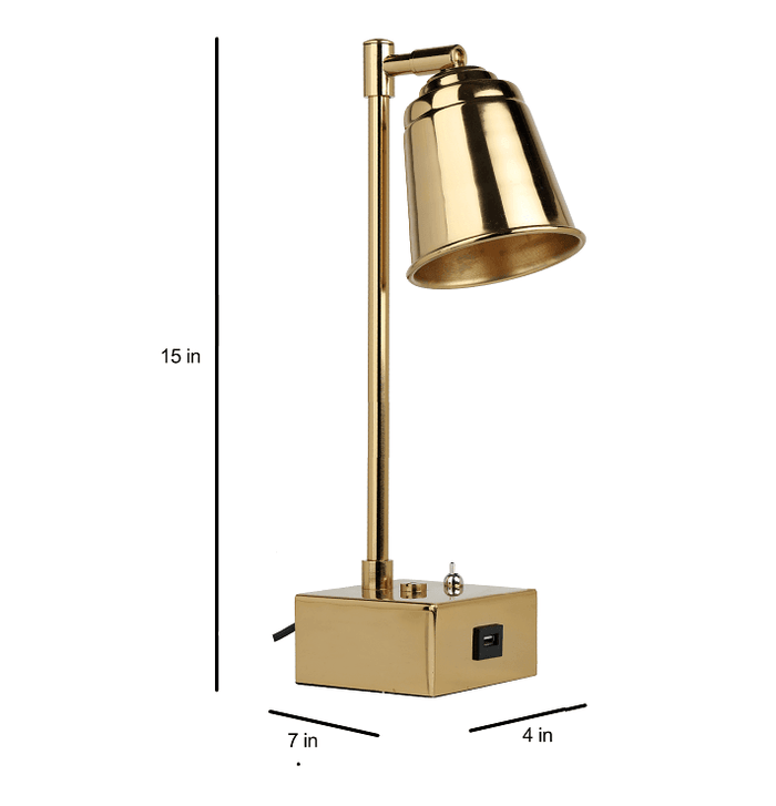 Matt Gold Steel Adjustable Study Lamp - Ouch Cart