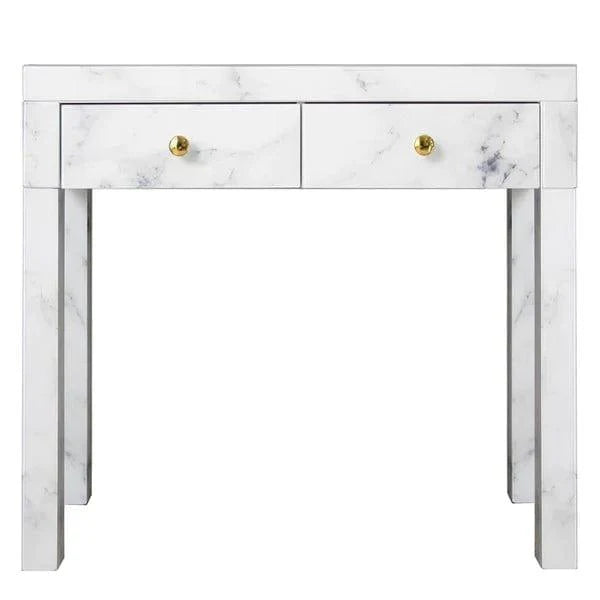 Maximilian Vanity Dressing Table With Stool & Mirror | 2 Storage Drawers Makeup Vanity Set | Dressing Cosmetic Desk with Large Tabletop for Girls - Ouch Cart