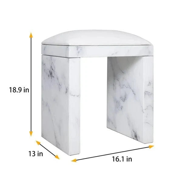 Maximilian Vanity Dressing Table With Stool & Mirror | 2 Storage Drawers Makeup Vanity Set | Dressing Cosmetic Desk with Large Tabletop for Girls - Ouch Cart