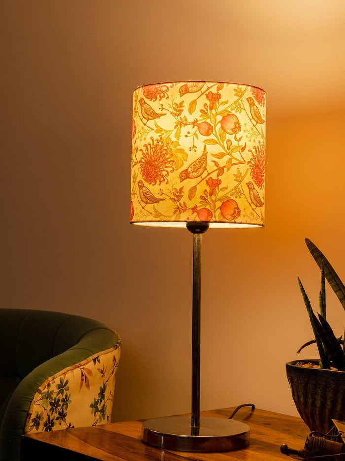Metal Chrome Finish Lamp with Multicolor Birdy Shade - Ouch Cart