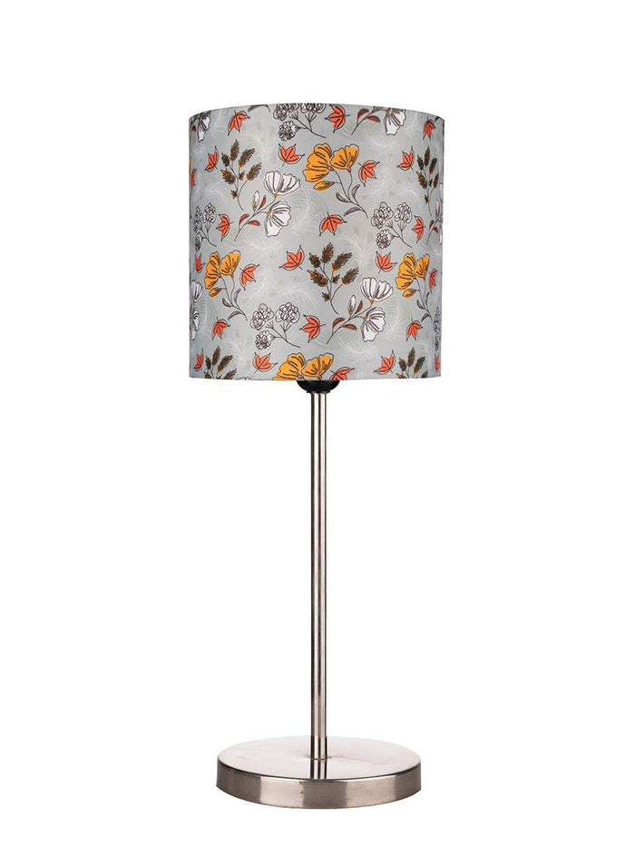Metal Chrome Finish Lamp with Multicolor Gardenia Shade - Ouch Cart