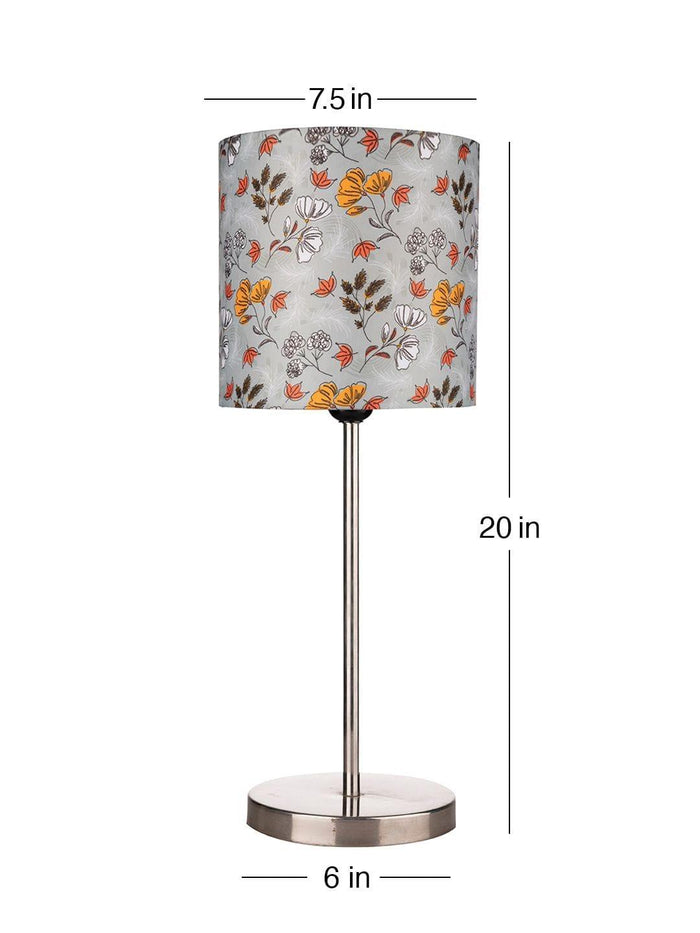 Metal Chrome Finish Lamp with Multicolor Gardenia Shade - Ouch Cart