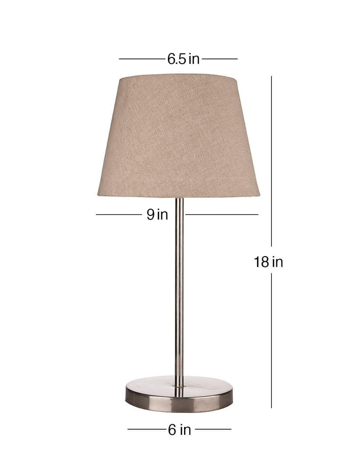Metal Chrome Finish Lamp with Smare Taper Brown Shade - Ouch Cart