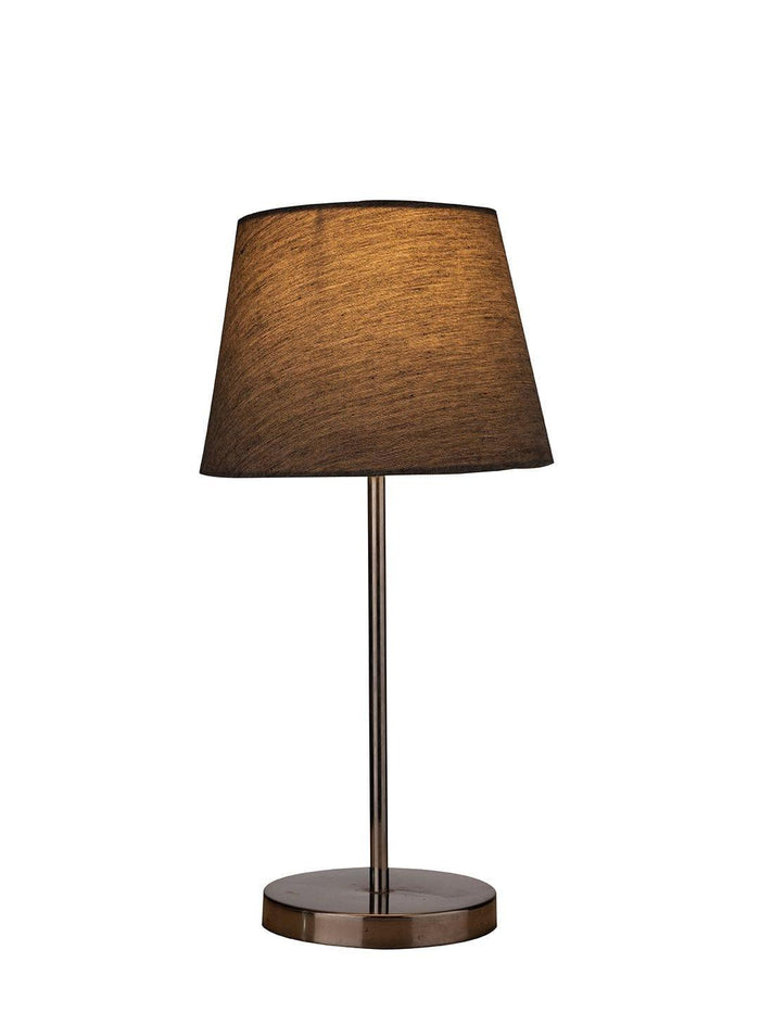 Metal Chrome Finish Lamp with Smare Taper Grey Shade - Ouch Cart