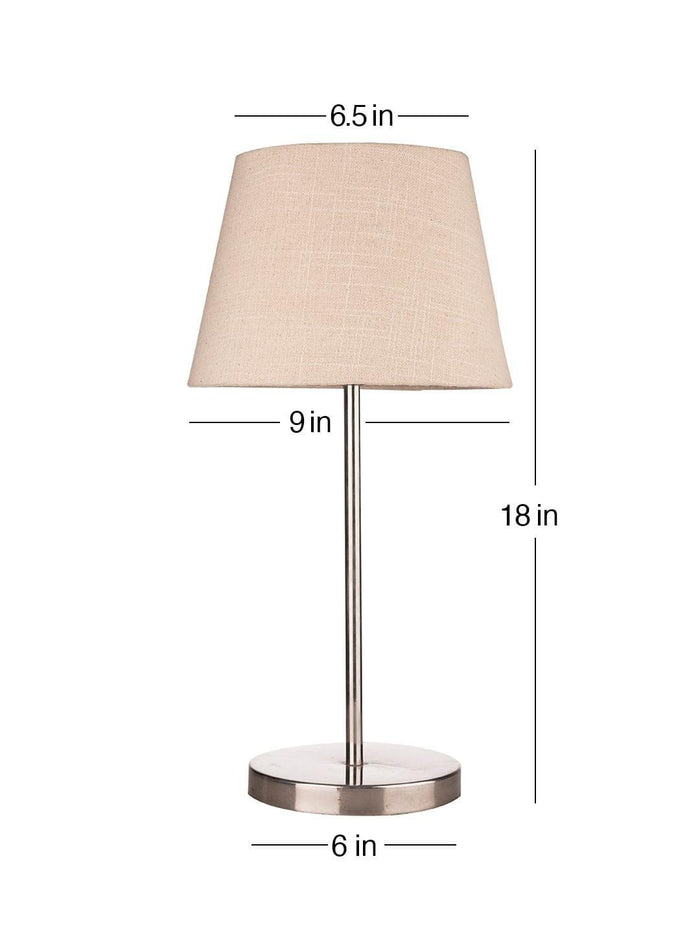 Metal Chrome Finish Lamp with Smare Taper White Shade - Ouch Cart