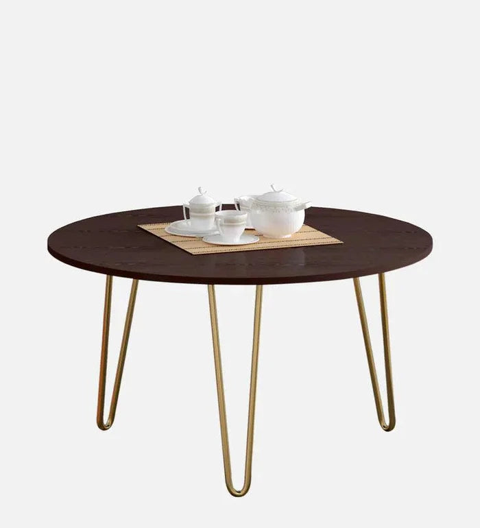 Metal Coffee Table in Gold & Wenge Finish - Ouch Cart