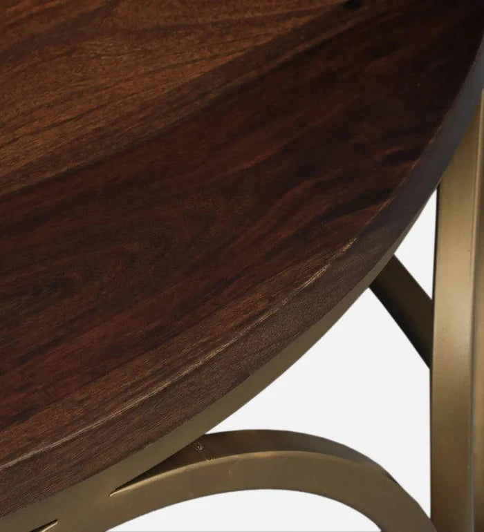 Metal Coffee Table In Matte Gold Finish - Ouch Cart