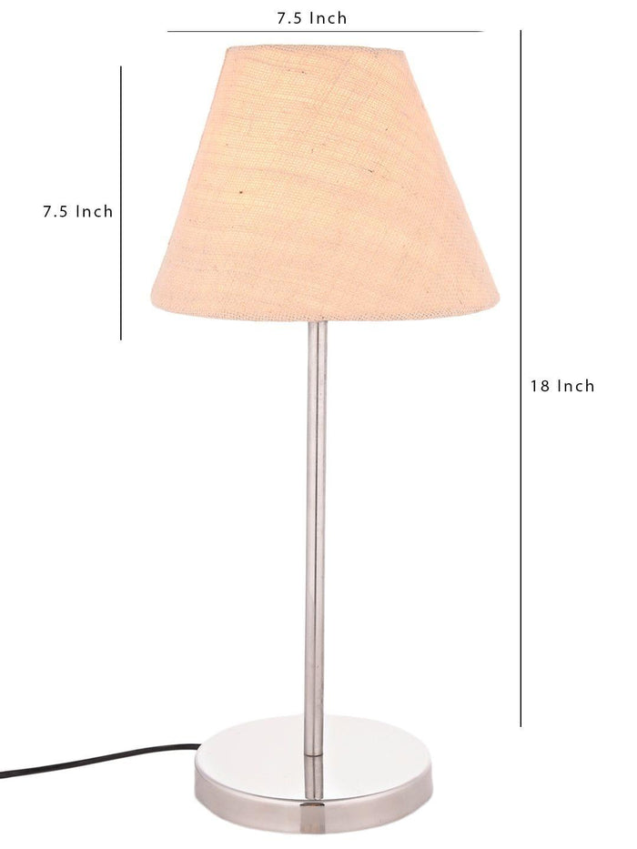 Metal Table Lamp with White Jute Shade - Ouch Cart