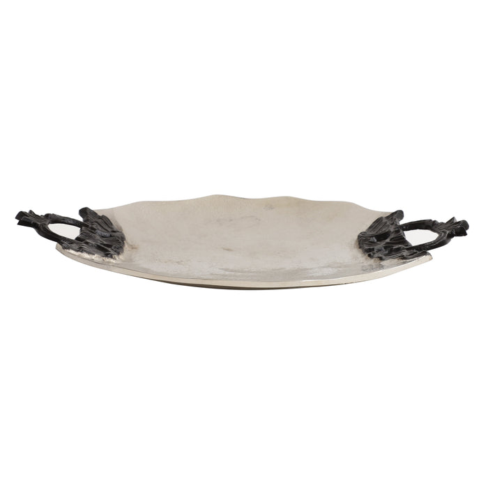 Midas Silver Round Tray ouch cart