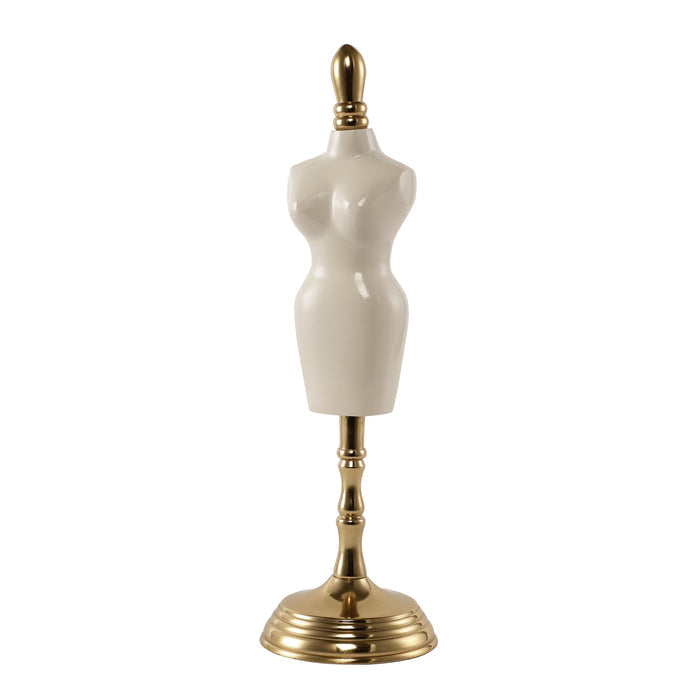 Miniaturised mannequin in white Gold finish M.M.I. OVERSEAS