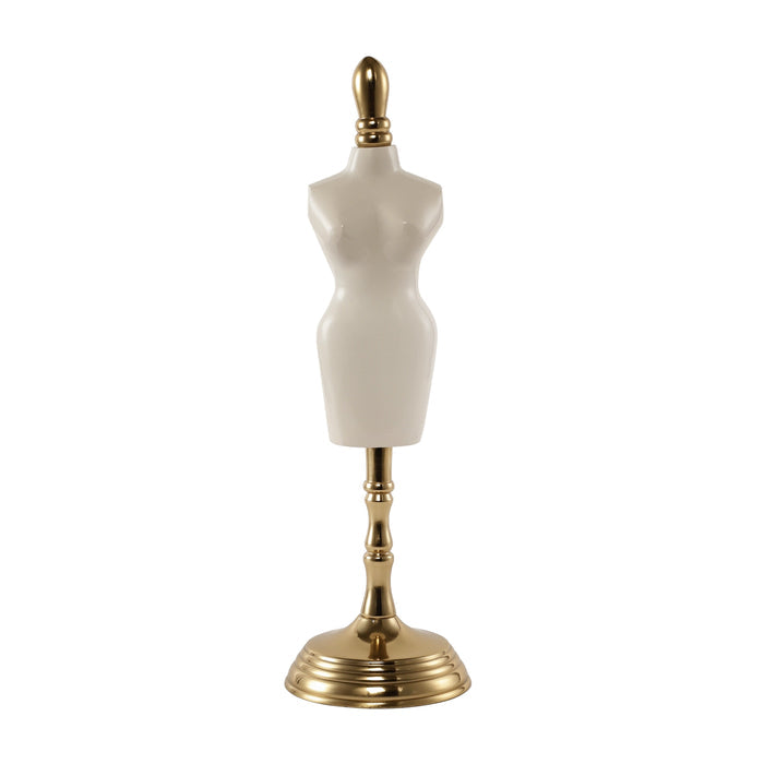 Miniaturised mannequin in white Gold finish M.M.I. OVERSEAS