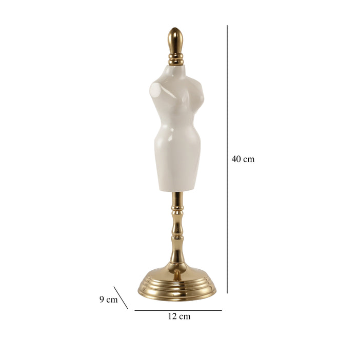 Miniaturised mannequin in white Gold finish M.M.I. OVERSEAS